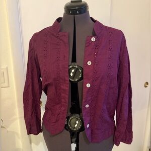 Purple eyelet top